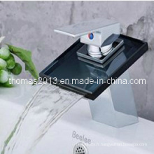 Mitigeur de lavabo en verre de couleur noire de salle de bains (Qh0815b)